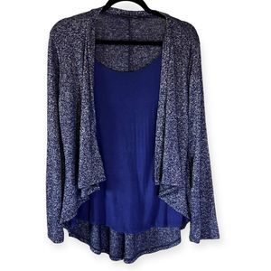 JM Fluerette Blue Cardigan Top One Piece Size XL